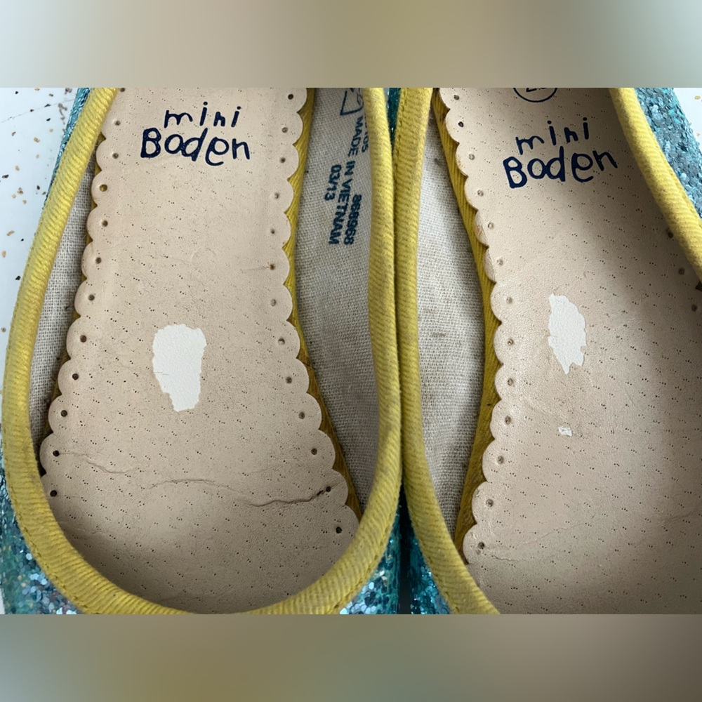Mini Boden Sparkly Glitter Ballet Flats - Size 29 EU, Little Kids' 11.5 US -AQUA - Picture 6 of 15